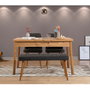 Hanah Home Conjunto Mesa y Sillas Extensibles Pino Atlántico-Antracita, Mesa 120-153x75 cm